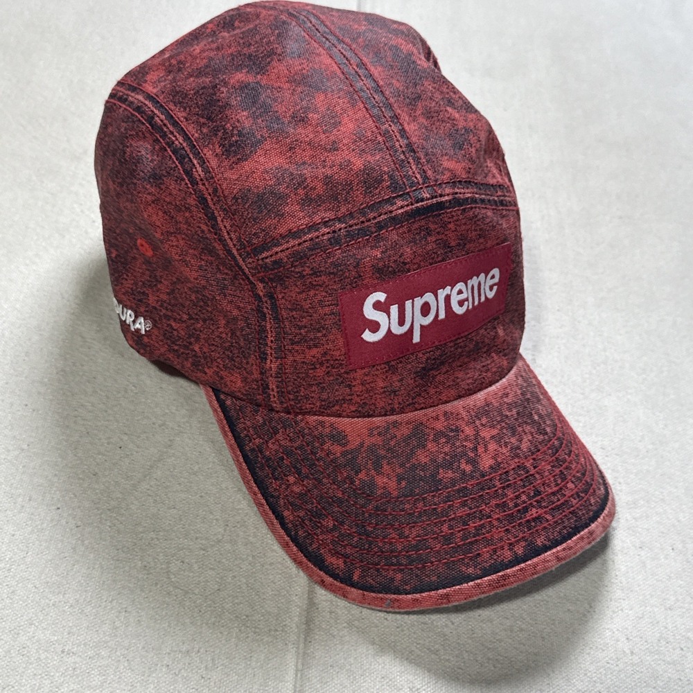 Supreme Washed 5 Panel Cordura Camp Cap Adjustable Rust Brown Hat